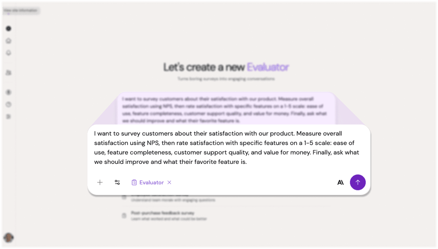 screenshot Evaluator description input