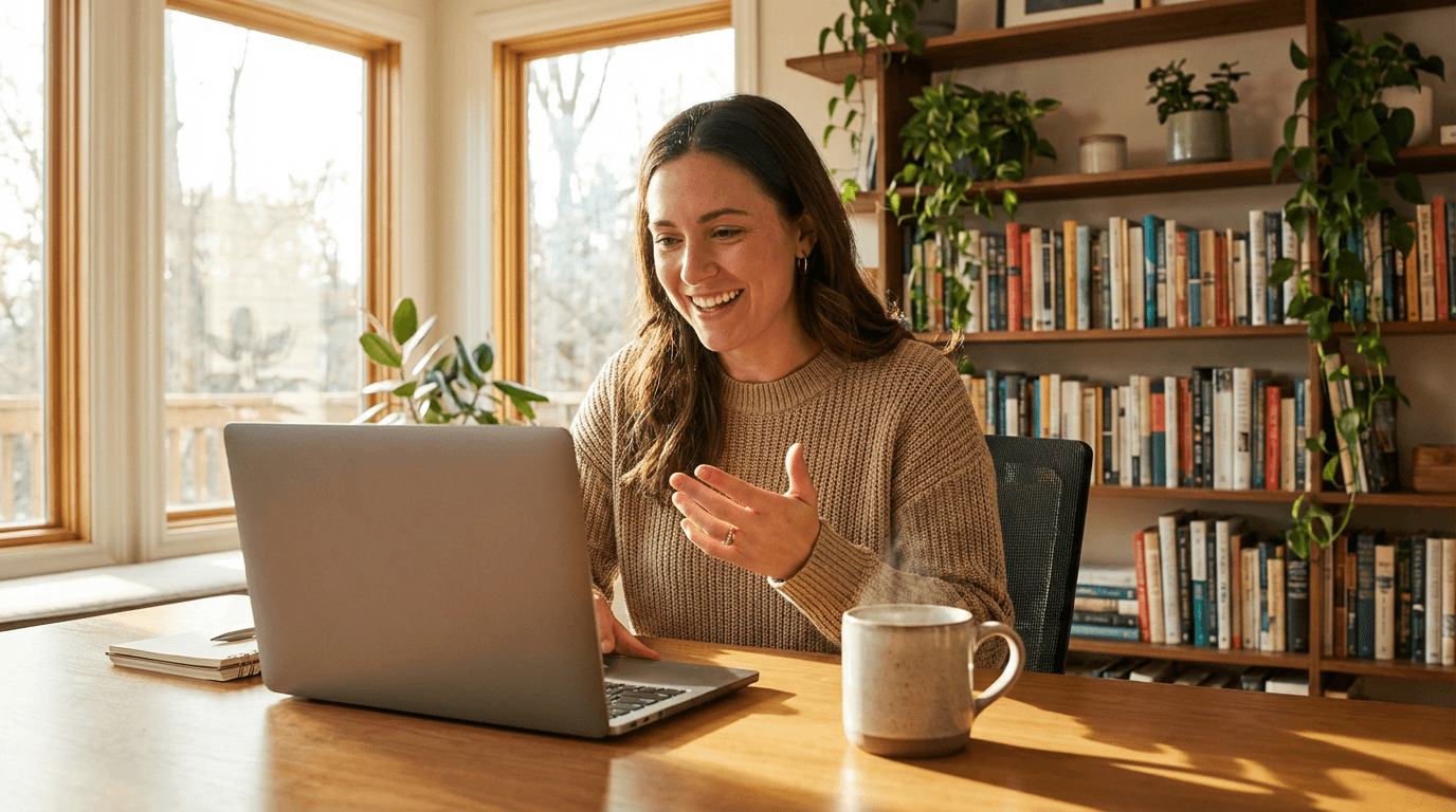 Person having a conversation with Perspective AI