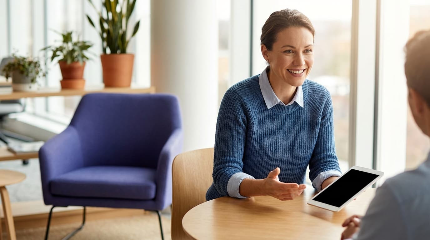 Person having a conversation with Perspective AI