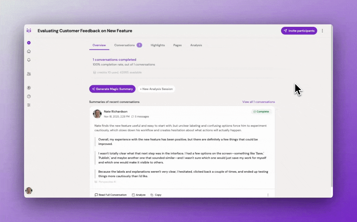 Selecting a participant group when inviting